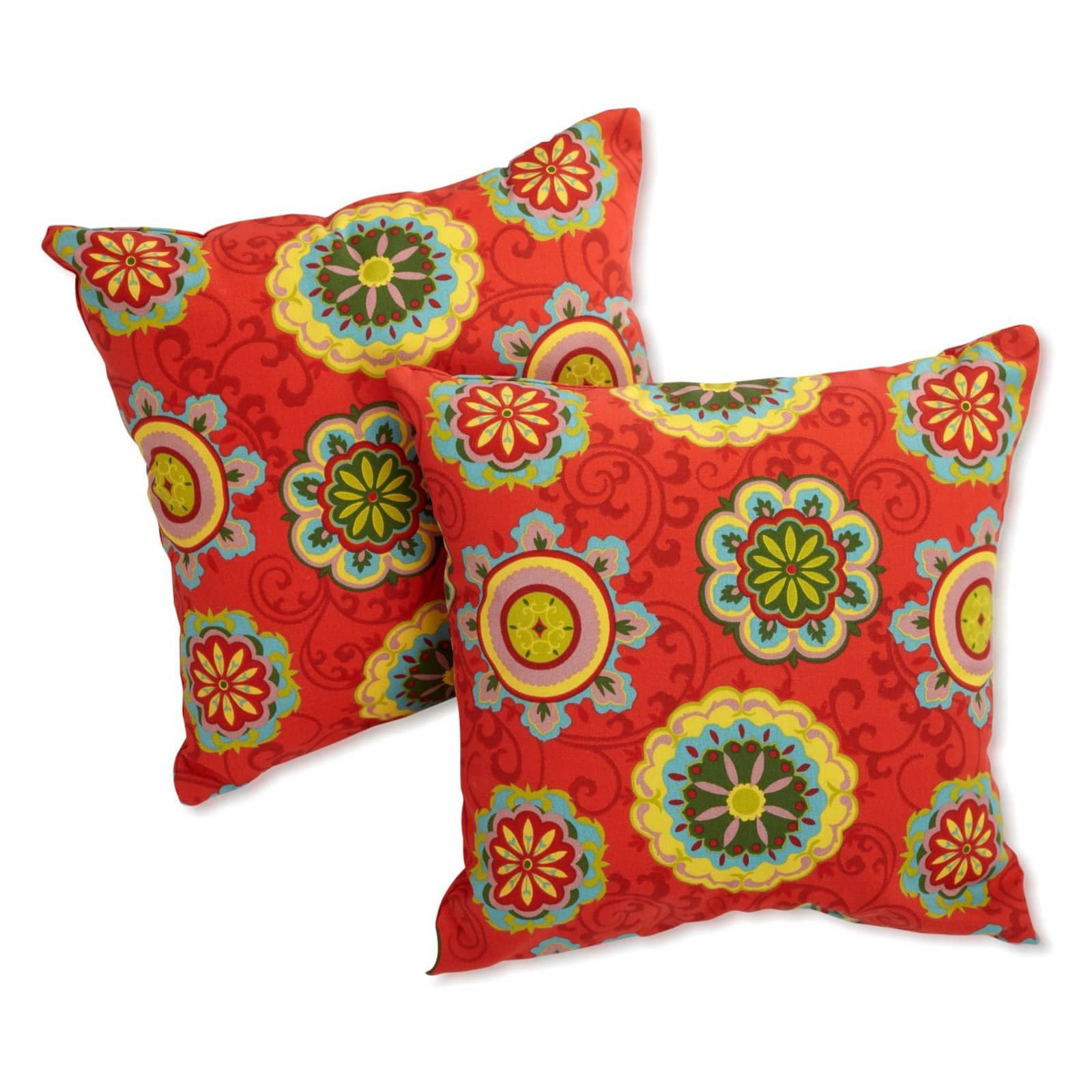 Blazing Needles 17-inch Outdoor Knife Edge Throw Pillows (Set of 2) - Alinea Pompeii