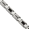 thumbnail image 1 of Acier Inoxydable Émail Noir & Bracelet Diamants Noirs 8,5 Pouces, 1 of 2