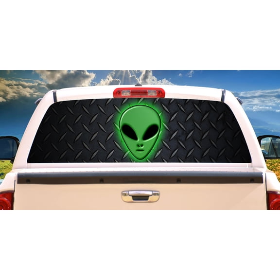 ALIEN Rear Window Graphic back truck decal suv view thru vinyl area 51