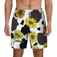 thumbnail image 3 of Uemuo Sunflowers Country Pattern Mens Swim Trunks Quick Dry Board Shorts with Mesh Lining, Stretch Beach Shorts Quick Dry No-Chafing Board Shorts-Large, 3 of 9