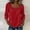 *Red, variant on ClodeEU Women's Square Neck 3/4 Sleeve Blouse,Casual Lace Trim Top with Pleated for Summer Black,Women's Plus L