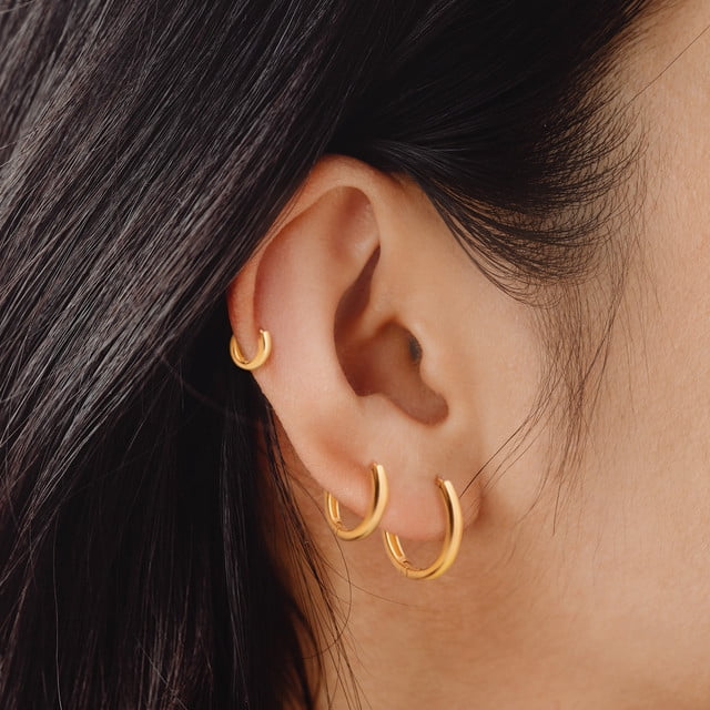 Small Gold Hoop Earrings, Gold Huggie Earrings, Small Hoop