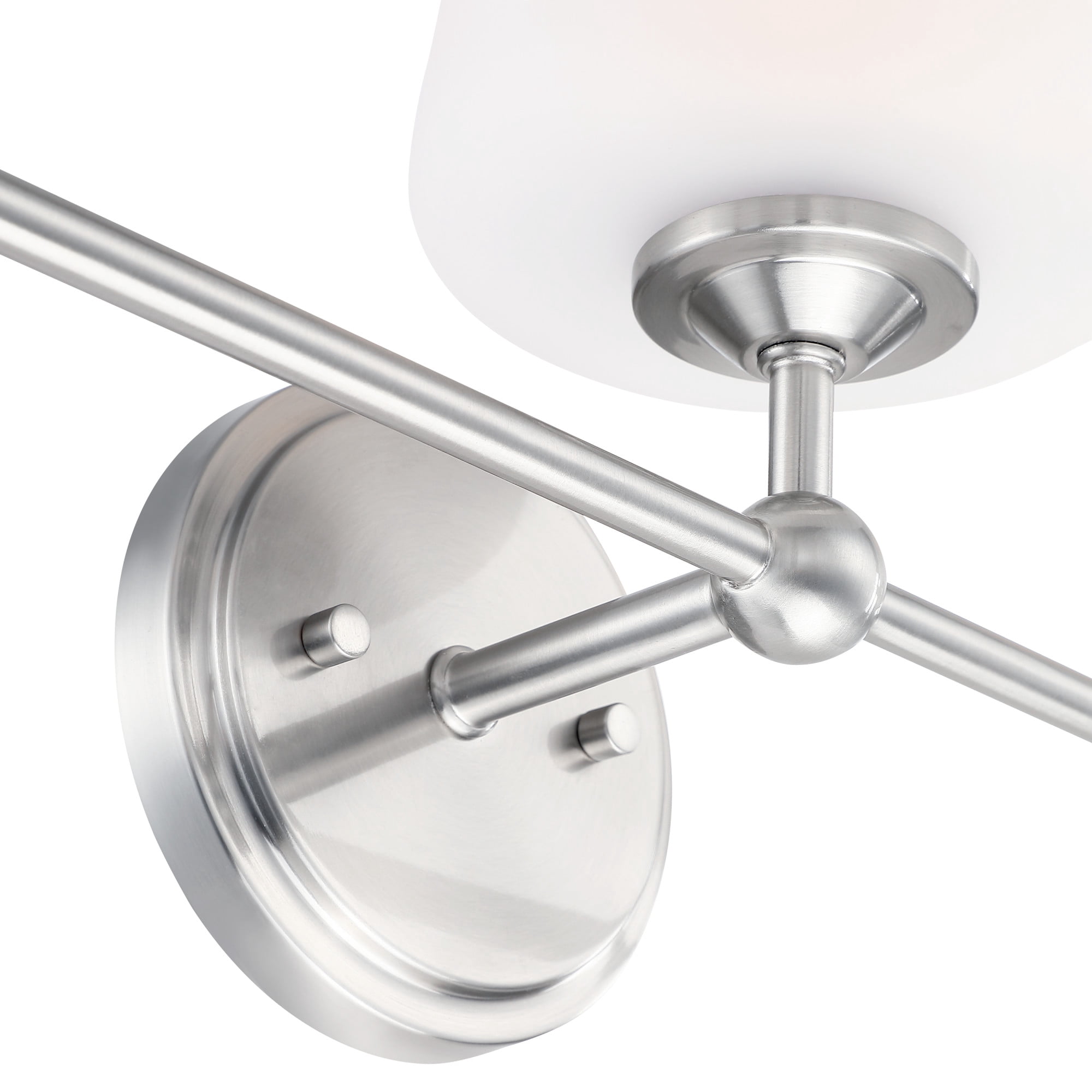 Sylva 3-Light Vanity Light, Frosted Glass Shades, Satin Nickel