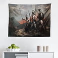 thumbnail image 1 of Fantasy World Tapestry, Superhero in His Original Costume Flying up Magic Save The World Theme, Fabric Wall Hanging Decor for Bedroom Living Room Dorm, 2 Sizes, Yellow and Red, by Ambesonne, 1 of 1