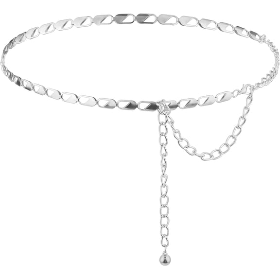 Women's Metal Waist Chain Belt, Adjustable Link Body Belt