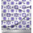 thumbnail image 1 of Soimoi polyester Crepe Fabric Snowflake Artistic Decor Fabric Printed Yard 52 Inch Wide, 1 of 1