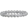 thumbnail image 1 of Natural Crackle Clear Quartz Handmade Gemstone 8mm Round Beads Elastic Bracelet 7" Unisex, 1 of 3
