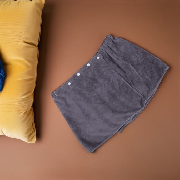 RENACLIPY Mens Grey Coral Fleece Bath Wraps Wearable Shorts Quick Dry for Bathing