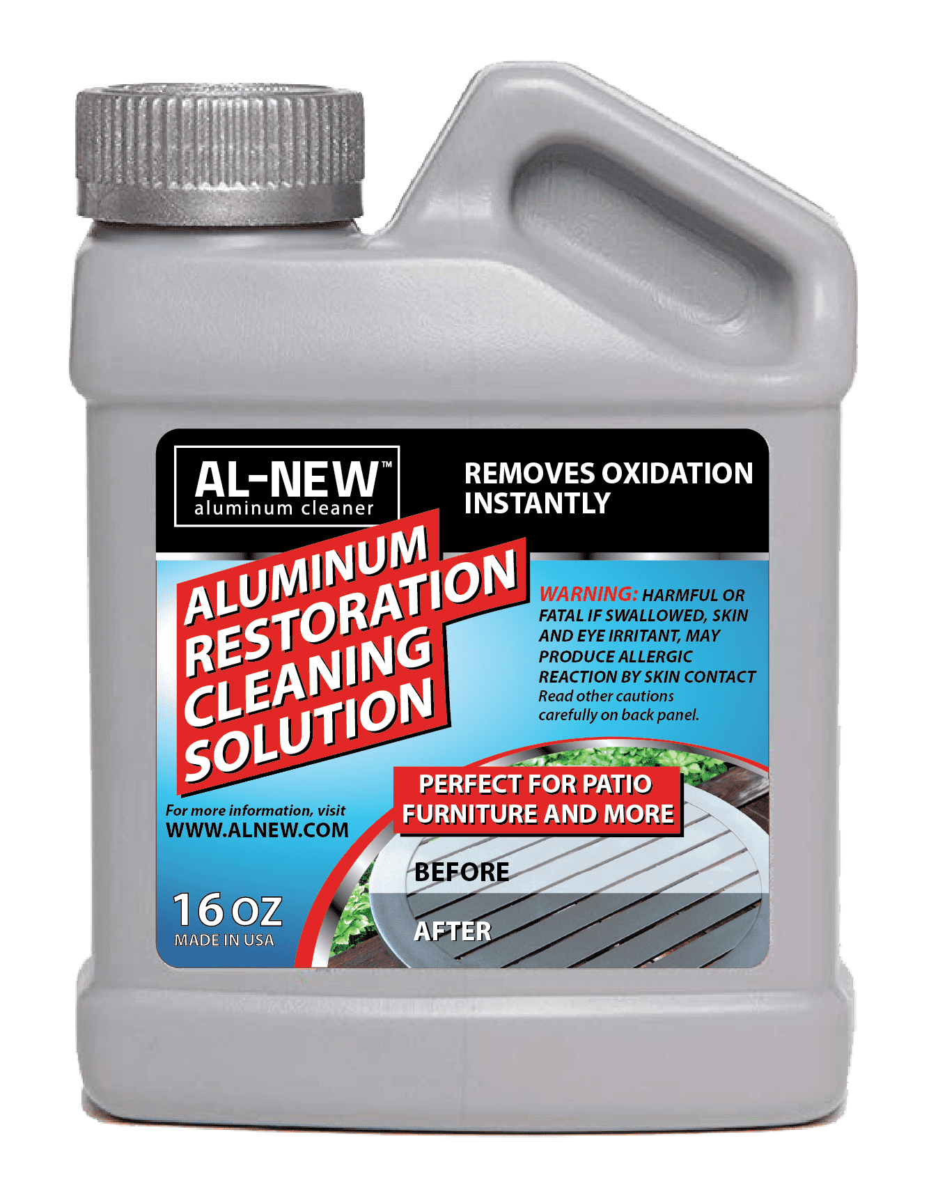 AL-NEW Aluminum Restoration Cleaning Solution | Clean & Restore Patio Furniture, Stainless Steel, and More (16 oz.)