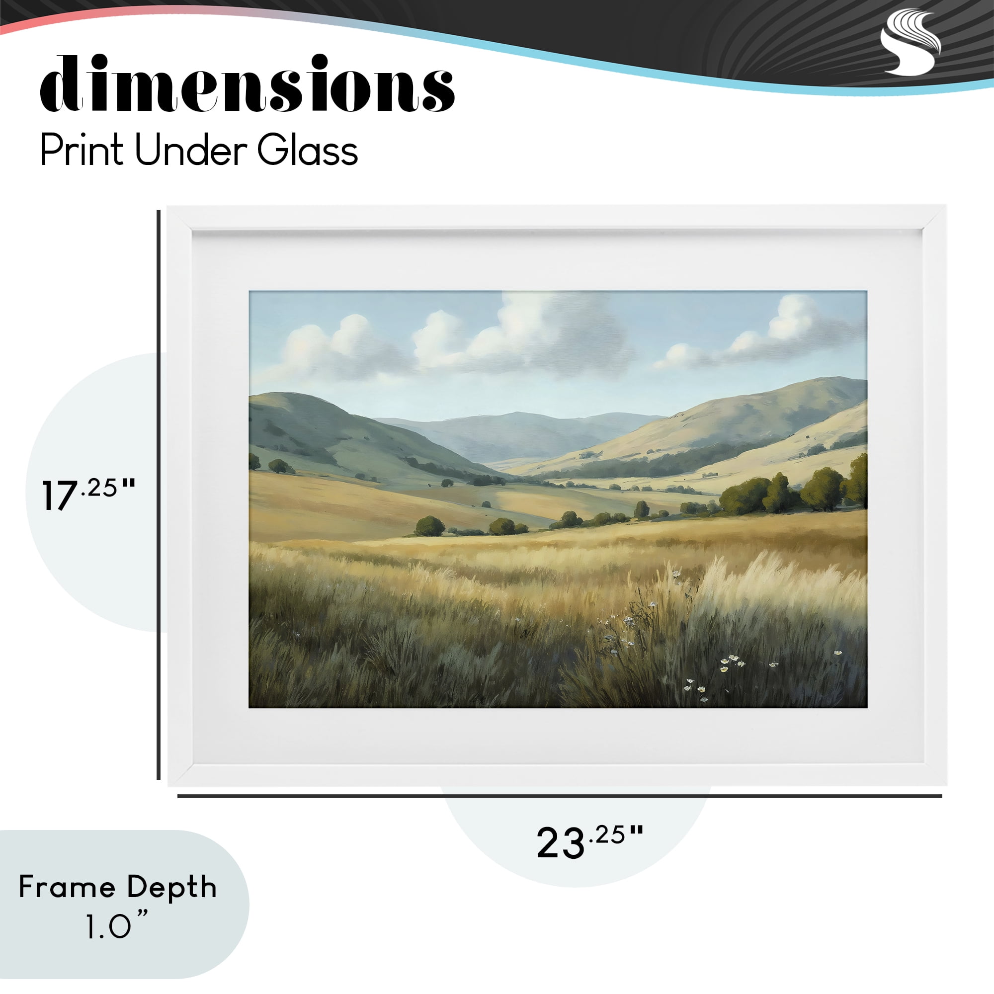 Stupell Industries Rolling Hills at Golden Hour White Framed Print Under Glass, design by Creative Studio
