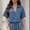 #0176-Blue, variant on Womens Summer Vintage Denim Vest Button Down Short Sleeve Jean Waistcoat Jacket with Pocket