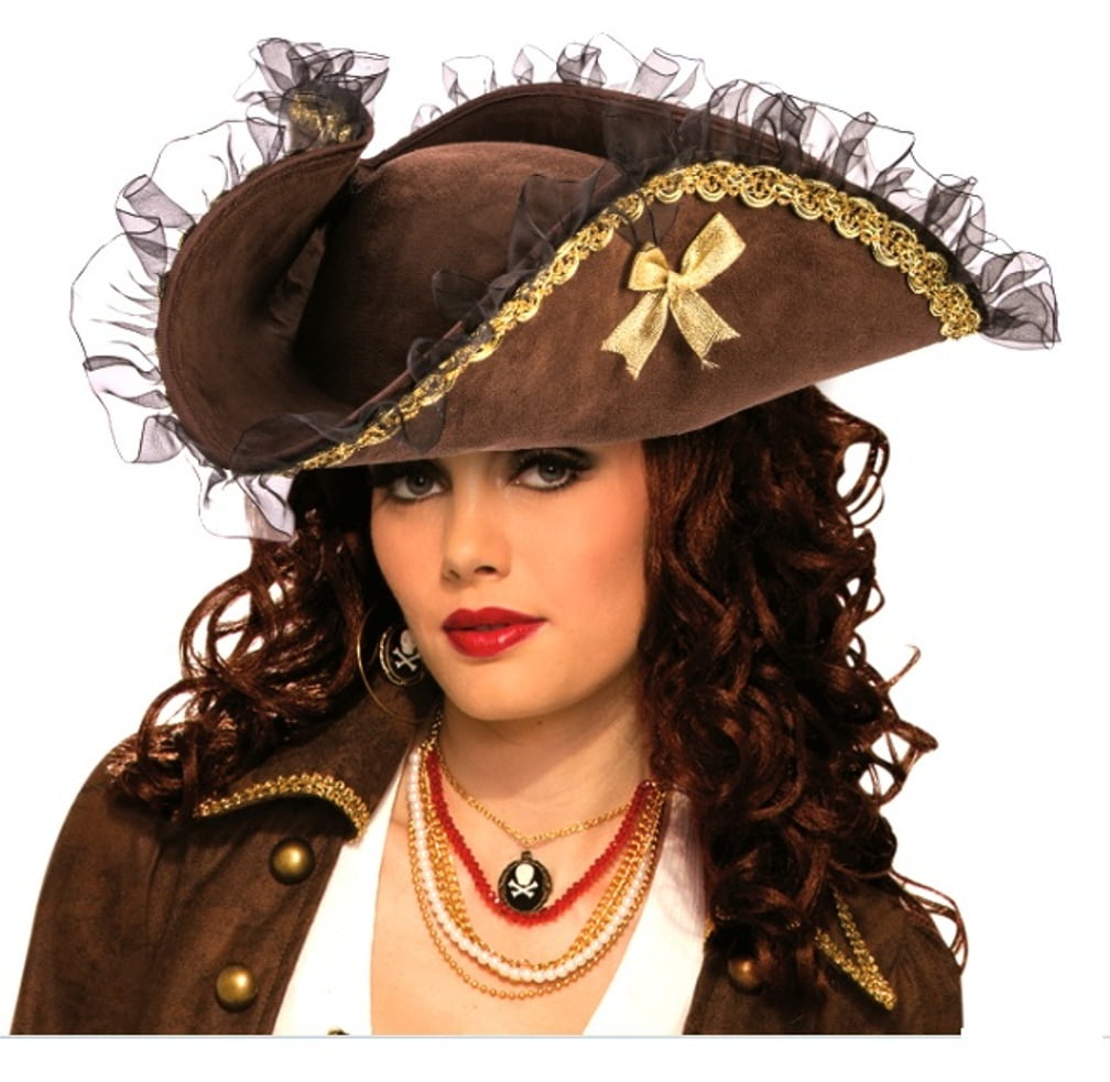 Women's Tricorn Pirate Hat Swashbuckler 