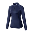 thumbnail image 4 of Summer Tops for Women Long Sleeve High Elasticity Fitted Yoga Running Suit For Fitness And Yoga Thermal V Neck Tops Women Long Sleeve Dress Blouse Undershirt Short Womens Camisole Navy L, 4 of 5