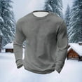 thumbnail image 4 of ZUKMRJPC Men's Long Sleeve Shirts Crewneck Waffle Knit Texture Pullover Tops Soft Breathable Gym Workout Athletic Basic Tee Shirts, 4 of 6