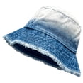 thumbnail image 4 of Audhol Hats for Women Japanese Retro Cowboy Fisherman Hat Female Summer Big Head Around The Bucket Basin Hat To Make Old Sunblock and Sunblock Face Small Hat Hat Blue3 One Size, 4 of 4