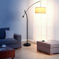 thumbnail image 4 of Brightech Grayson Lampadaire à Arc de Style Industriel Moderne avec Bras Réglable, Noir, 4 of 11