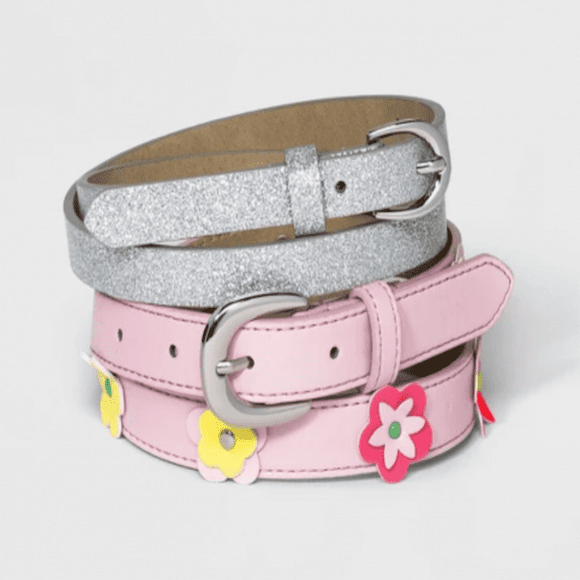 Girls' 2pk Belts - Cat & Jack - L