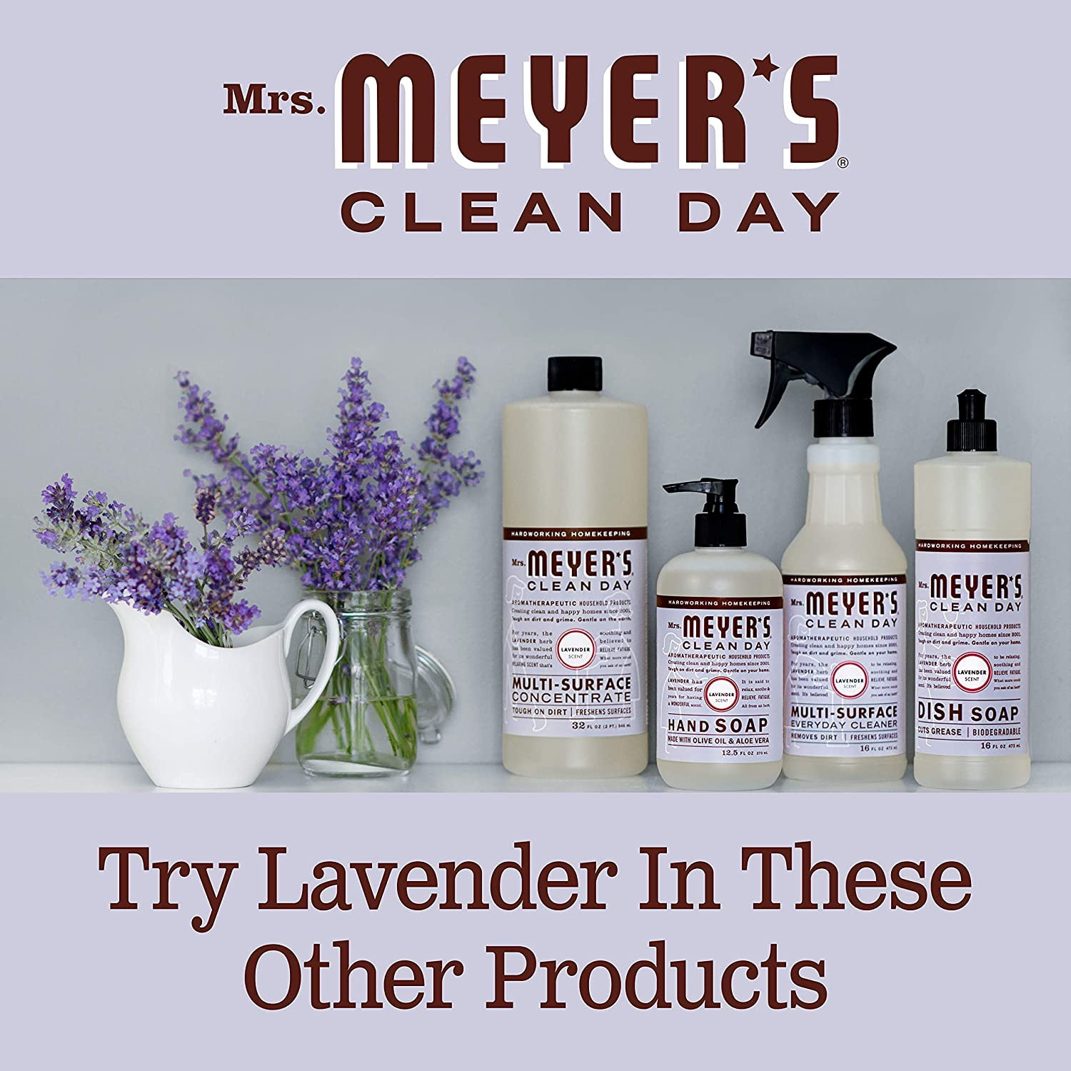 Mrs. Meyer's Dish Soap Variety, 1 Dish Soap, 1 Dish Soap Refill, Lavender, 1 CT