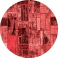 thumbnail image 1 of Ahgly Company Indoor Round Patchwork Red Transitional Area Rugs, 3' Round, 1 of 4