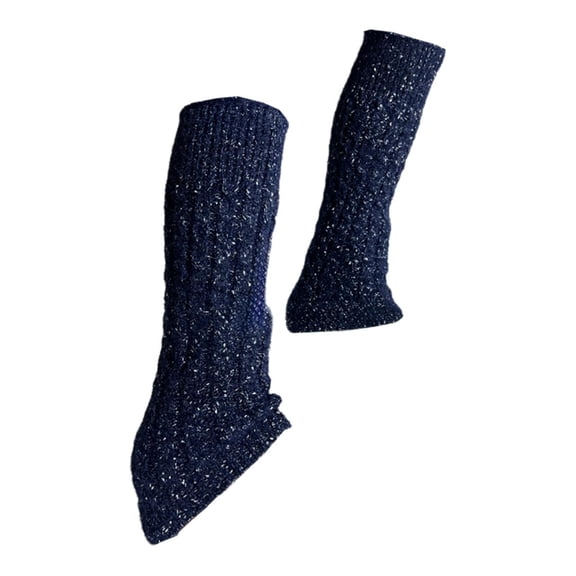 Vsenkes Figure Skating Leg Warmers Calf Socks Set for Winter Sports Activities Women Deep Blue