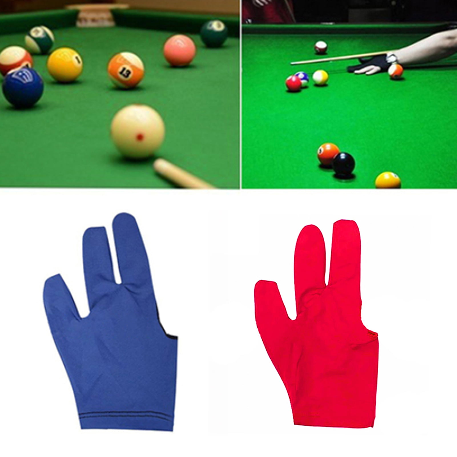 Blue Spandex Snooker Billiard Cue Glove Pool Left Hand Three Finger AccessoES 