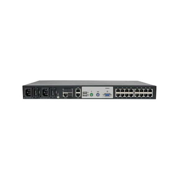 Tripp Lite by Eaton NetDirector 16-Port Cat5 KVM over IP Switch - Virtual Media 1 Remote   1 Local User 1U Rack-Mount TAA - 16 Computer(s) - 1 Local User(s) - 1 Remote User(s) - 19 x Network (RJ-45...