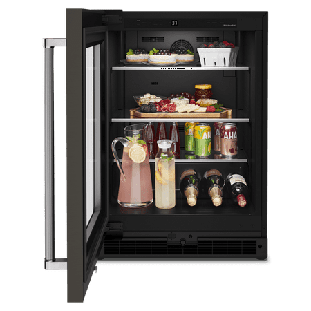 KitchenAid - 5.2 Cu. Ft. Built-In Mini Fridge - Black Stainless Steel