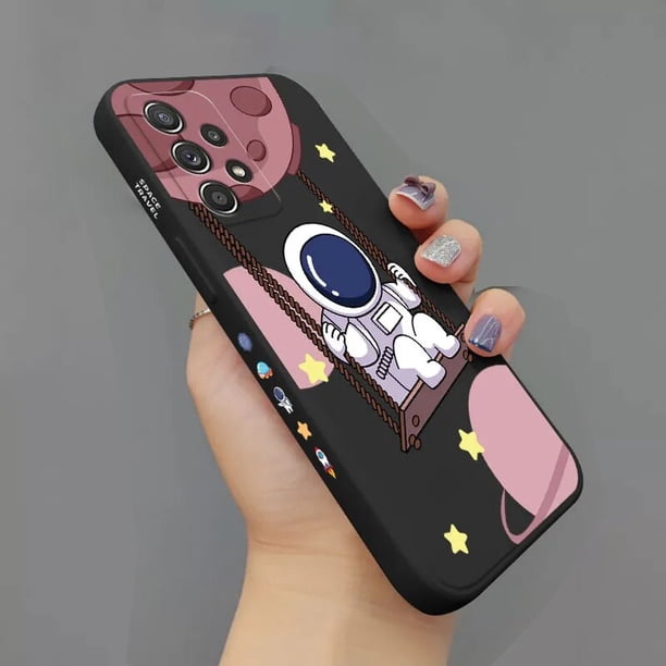 Funda de silicona cuadrada con dibujos de astronautas para Samsung Galaxy, carcasa suave mate para Samsung Galaxy A13, A23, A33, A53, A73, 5G, A32, A52, A52s, A72, A51, A71 qiuyongming unisex