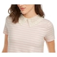 thumbnail image 2 of MAISON JULES Womens Pink Striped Short Sleeve Peter Pan Collar Top Size: XL, 2 of 3