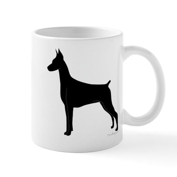 CafePress - Doberman Silhouette Mug - 11 oz Ceramic Mug - Novelty Coffee Tea Cup
