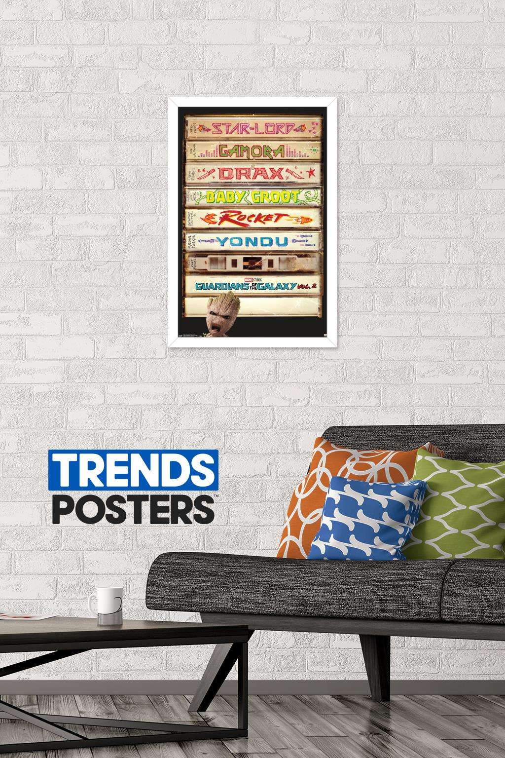 Marvel Cinematic Universe - Guardians of the Galaxy 2 - Tapes Wall Poster, 14.725" x 22.375", Framed