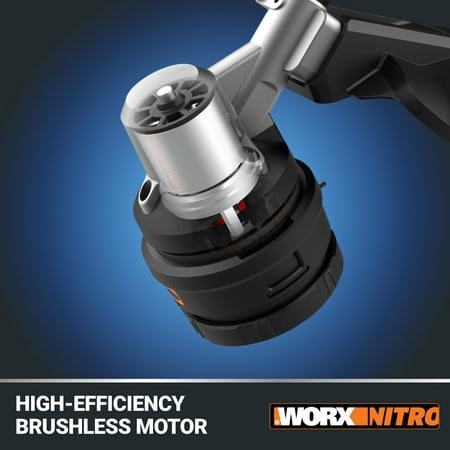 WORX - Nitro 40V 15" Cordless Straight Shaft Grass Trimmer (2 x 4.0 Ah Batteries & 1 x Charger) - Black