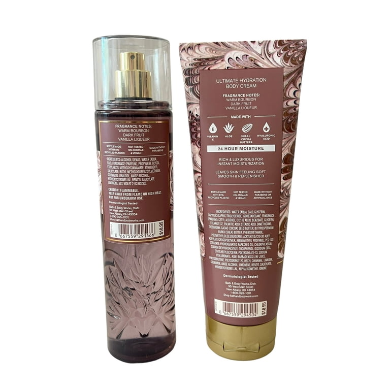 Bath and Body Works Cozy Vanilla Bourbon Mist and Body Cream Set