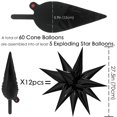 thumbnail image 2 of Starburst Balloons ZAKVOOR, 60 unidades, globos en forma de estrella con 12 puntas, 2 of 6