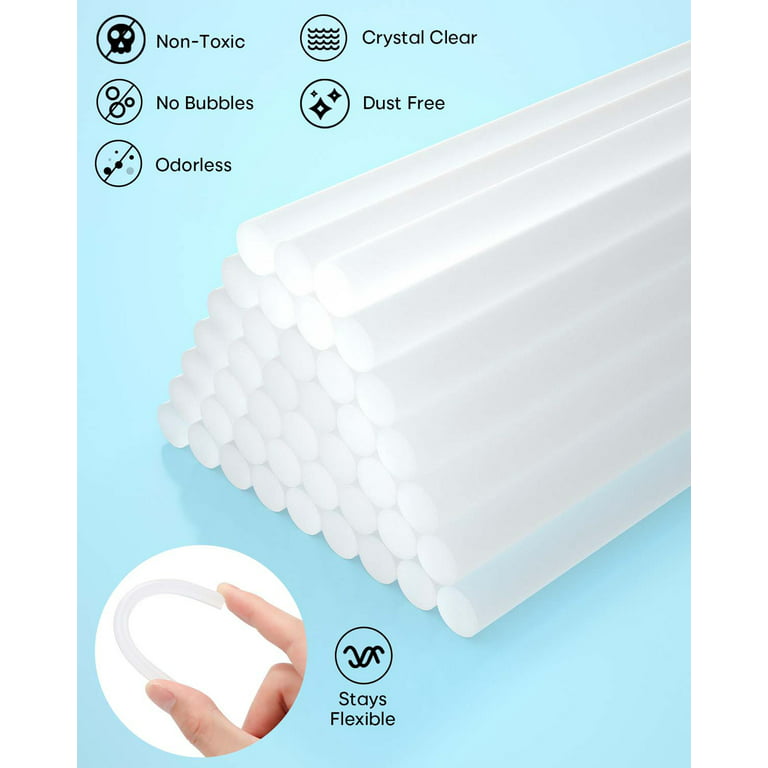 White Hot Glue Sticks Mini, 72 Pcs 3.93 X 0.27 in Hot Melt Glue Adhesive  EVA St