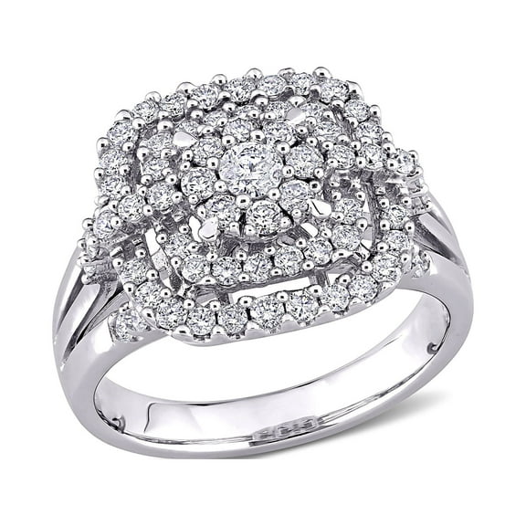 1CT Moissanite (VVS1,D) Round Cut Stylish Halo Ring 14K White Gold Fine Jewelry for Women Gifts