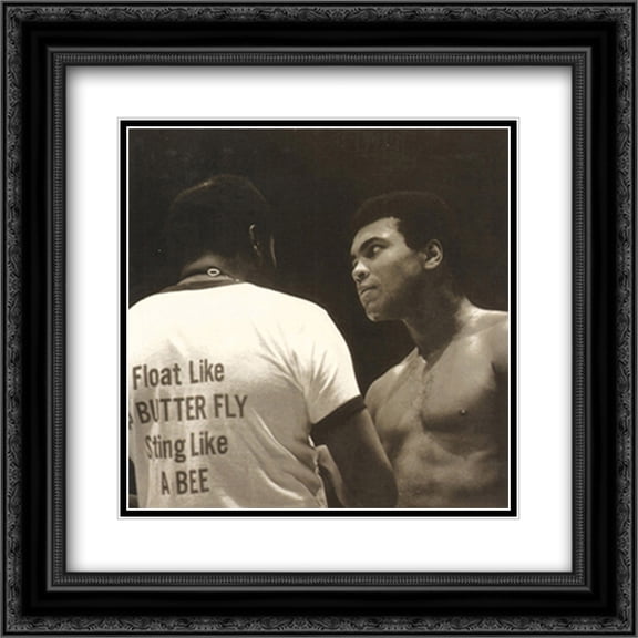 Muhammad Ali 2x Matted 16x16 Black Ornate Framed Art Print