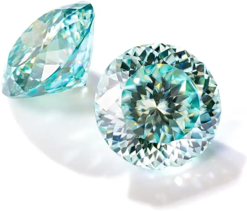 Natural Blue Moissanite Loose Stones, Portuguese Cut Gemstone, VVS1/FL Lab Diamond, Cut Gem for Jewelry Making 1.0ct-3.0ct with Certificate