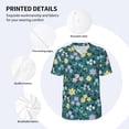 thumbnail image 3 of Goofa Floral Pattern Mens Golf Shirt Baseball T-shirt Moisture Wicking Dry Fit Performance Sport Short Sleeve Striped Golf Polo Shirts-Large, 3 of 7