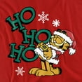thumbnail image 2 of Garfield Ho Ho Ho Christmas Unisex Adult Long-Sleeve T Shirt, Red, Small, 2 of 4