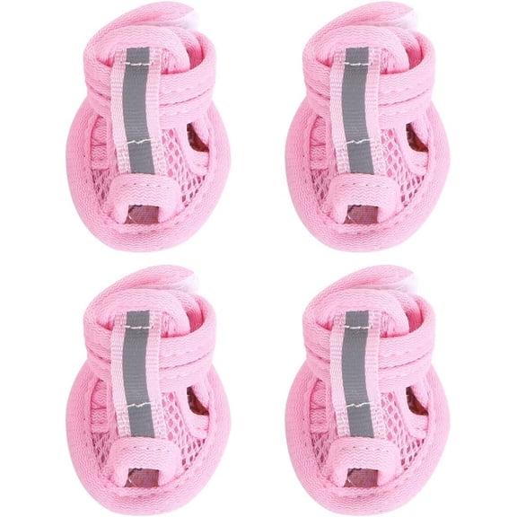4pcs Summer Breathable Dog Boots Mesh Sandals, Sneakers for Small Pets, Protect Paws from Hot Pavements
