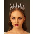 thumbnail image 2 of Tiaras y coronas doradas para mujer, tiara de boda de cristal para novia, corona de cumpleaños de metal, accesorios para fiesta de disfraces, 2 of 5