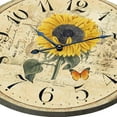 thumbnail image 2 of 12 Inch Silent Kitchen Clocks Wall Battery Operated for Living Room,Small Wall Clock Sunflower Decor for Kitchen Bedroom,Non-ticking Flower Wooden Clock Wall Decorative for Farmhouse Home Office, 2 of 7