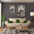 thumbnail image 2 of Framed Rustic Farmhouse White Sunflower Wall Art Decor for picture print Floral Vintage Wood Grain Canvas Artwork for Living Room Bedroom Bathroom Office Hotel Modern Home ready to hang 12x16inch, 2 of 6