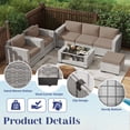 thumbnail image 5 of KIGOTY 7 Piece Outdoor Patio Furniture, Wicker Rattan Outdoor Conversation Set Sectional Sofas for Backyard, Garden, Gray-White Rattan-Camel, 5 of 7