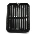thumbnail image 2 of Qarigey 9 piezas removedor de espinillas de espinillas pin de eliminación de cabezas duales de acero inoxidable Cuerpo del baño, 2 of 6