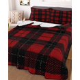 thumbnail image 3 of Quilts Queen Size, Red Black Buffalo Plaid Soft Comforter Bedding Set for Bed, Farmhouse Geometric Checkered Lightweight Quilted Bedspread with Pillow Cover(2 Pieces) for All Season, 90x96 Inch, 3 of 9