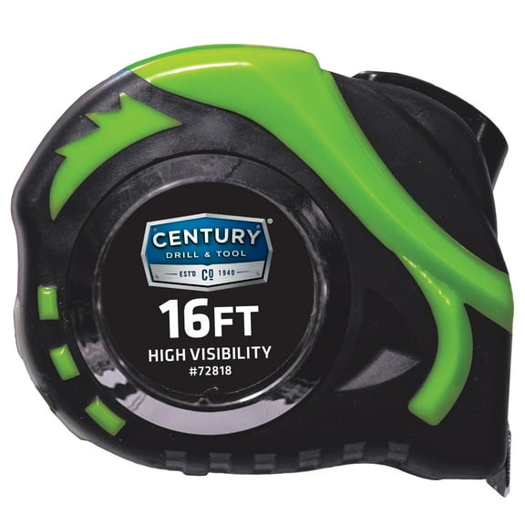 Century Drill & Tool 72818 High Visibility Tape Measure, 16-Foot