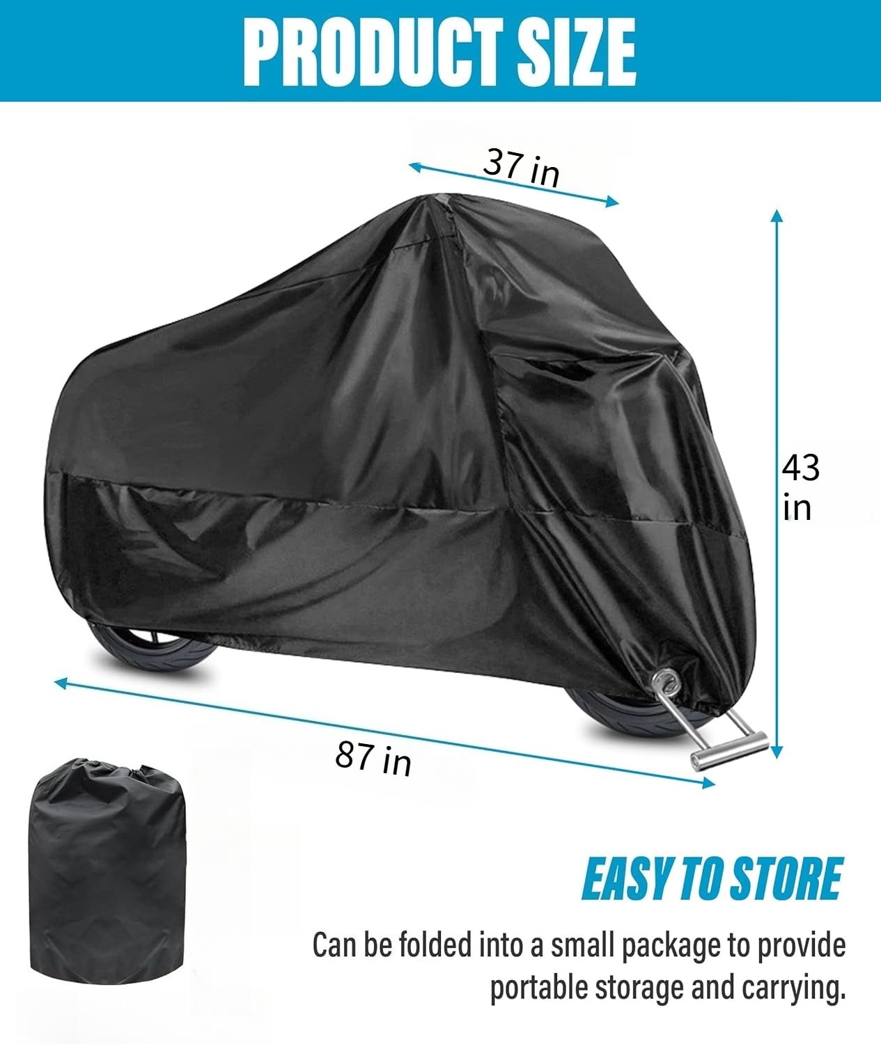 Motorcycle Cover,Motorcycle Accessories,Motorbike Full Cover Motorcycle Covers Waterproof Outdoor,Car Accessories Universal Motorbike Cover with Lock-Holes & Storage Bag