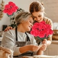 thumbnail image 6 of Hvmvliv Artificial Flowers Mother'S Day Carnation Simulation Bouquet Floral Arrangement Living Room Decoration Dining Table Decoration Fake Flowers Hot Pink, 6 of 6
